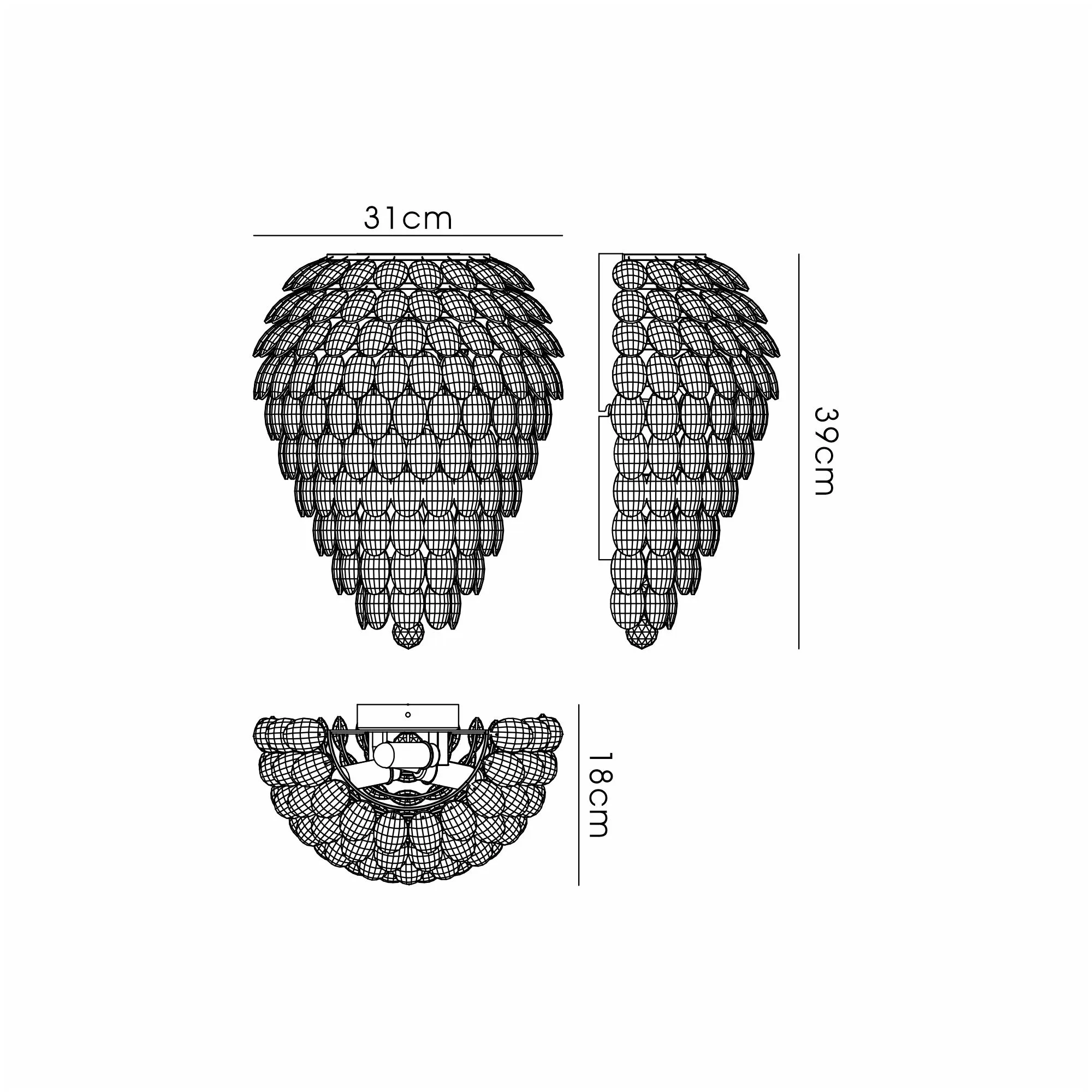 Coniston IP Tall Wall Lamp 6 Light Polished Chrome IL32912  Diyas Coniston IP